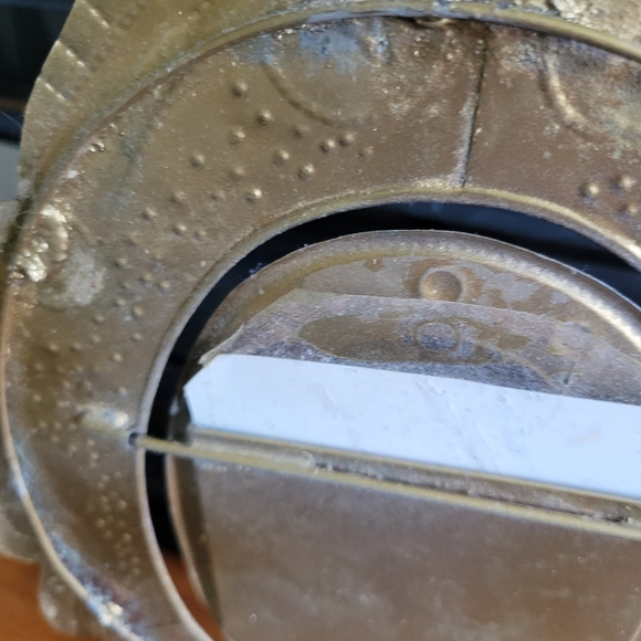 Very Unique Hand Crafted Punched Tin Gold Pictire Frame One Of A Kind - Picture 2 of 9